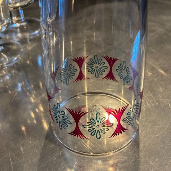 Set/4 Vintage Japanese Footed Juice Glasses by Aderia, Mid-Century Modern, Retro - Picture 5 of 7